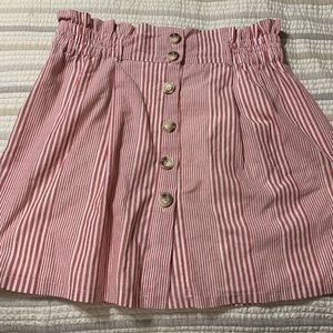 Red and white stripped skirt